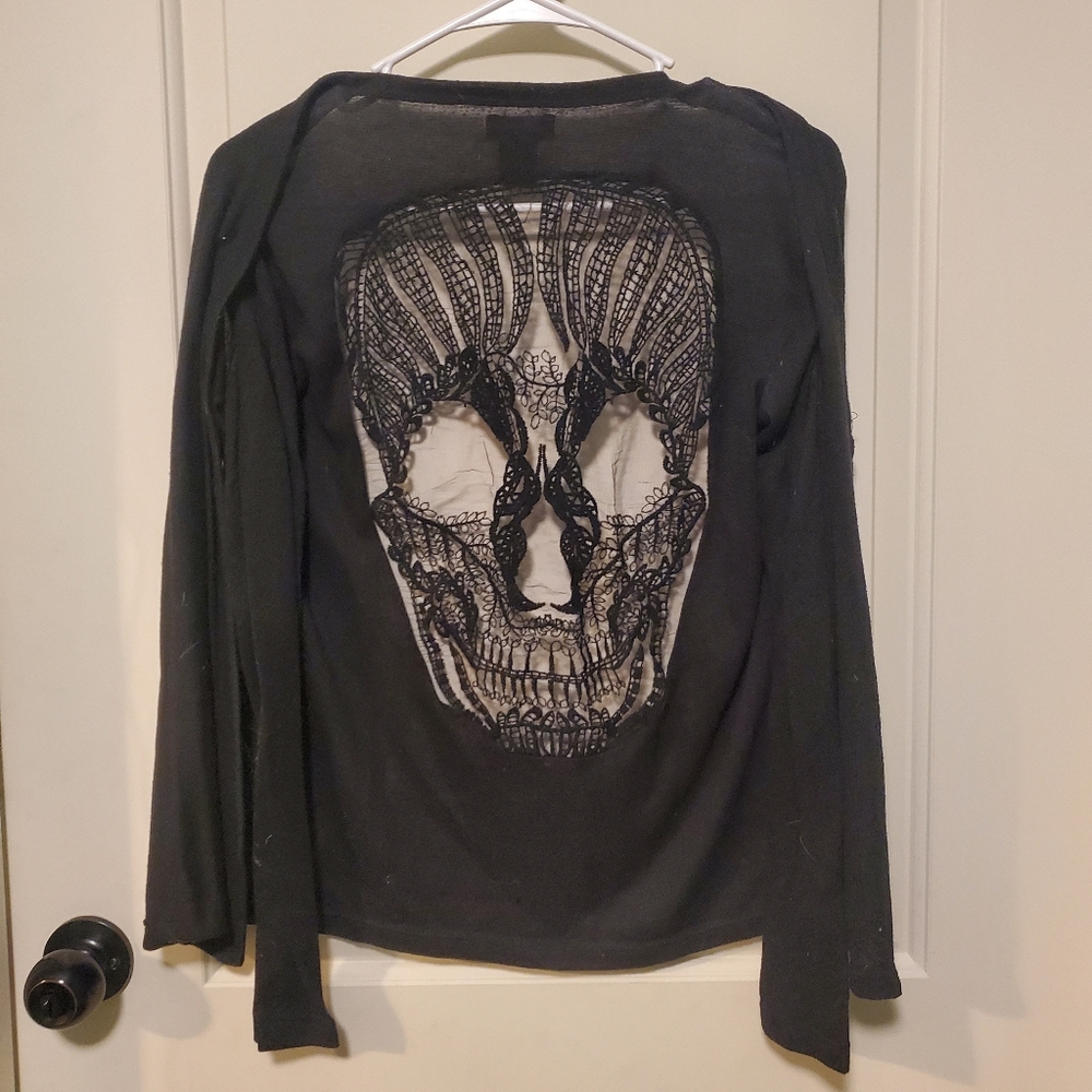 Black skull cardigan